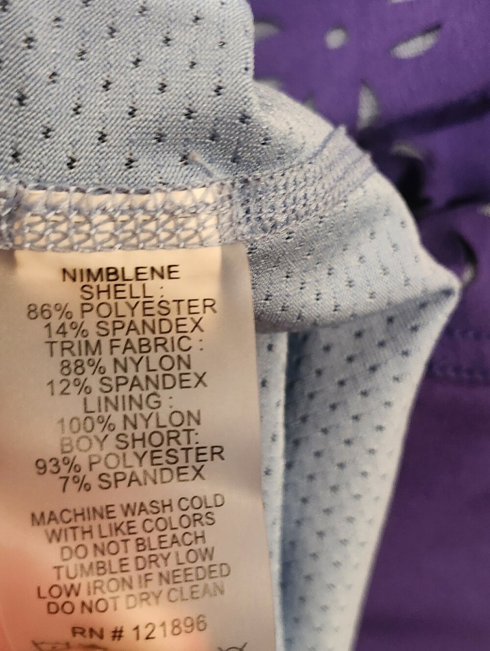 Title Nine Moisture Wicking Nimblene Skort With Lasercut Detail Purple And Blue - Picture 6 of 7